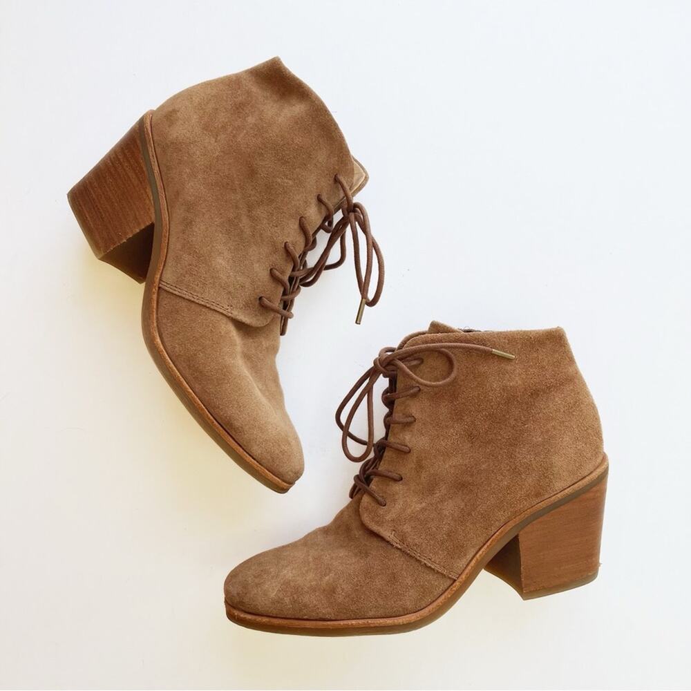 Sofft Corlea Heeled Lace Up Boots Tan Suede